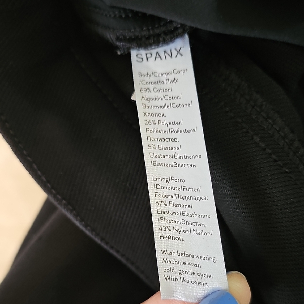 SPANX Jean-ish Ankle Leggings Tummy Shaping Soft Knit Black #20018R Womens Small - Picture 9 of 9